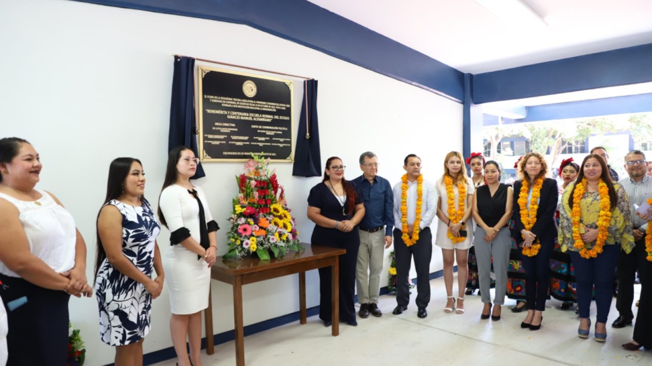 DEVELAN DIPUTADAS Y DIPUTADOS LA PLACA DE “BENEMÉRITA” ESCUELA NORMAL DEL ESTADO IGNACIO MANUEL ALTAMIRANO