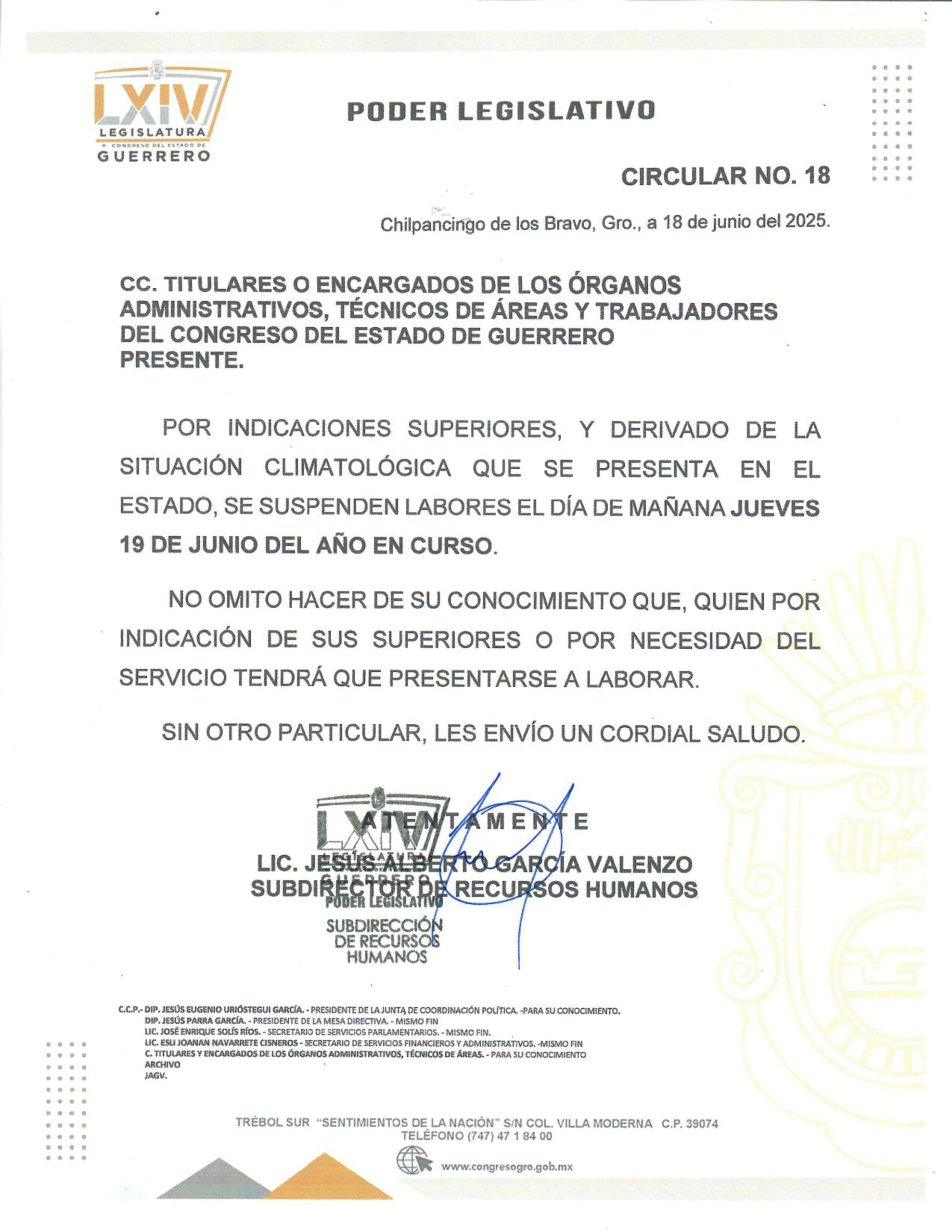 comunicado suspencion jun 2025