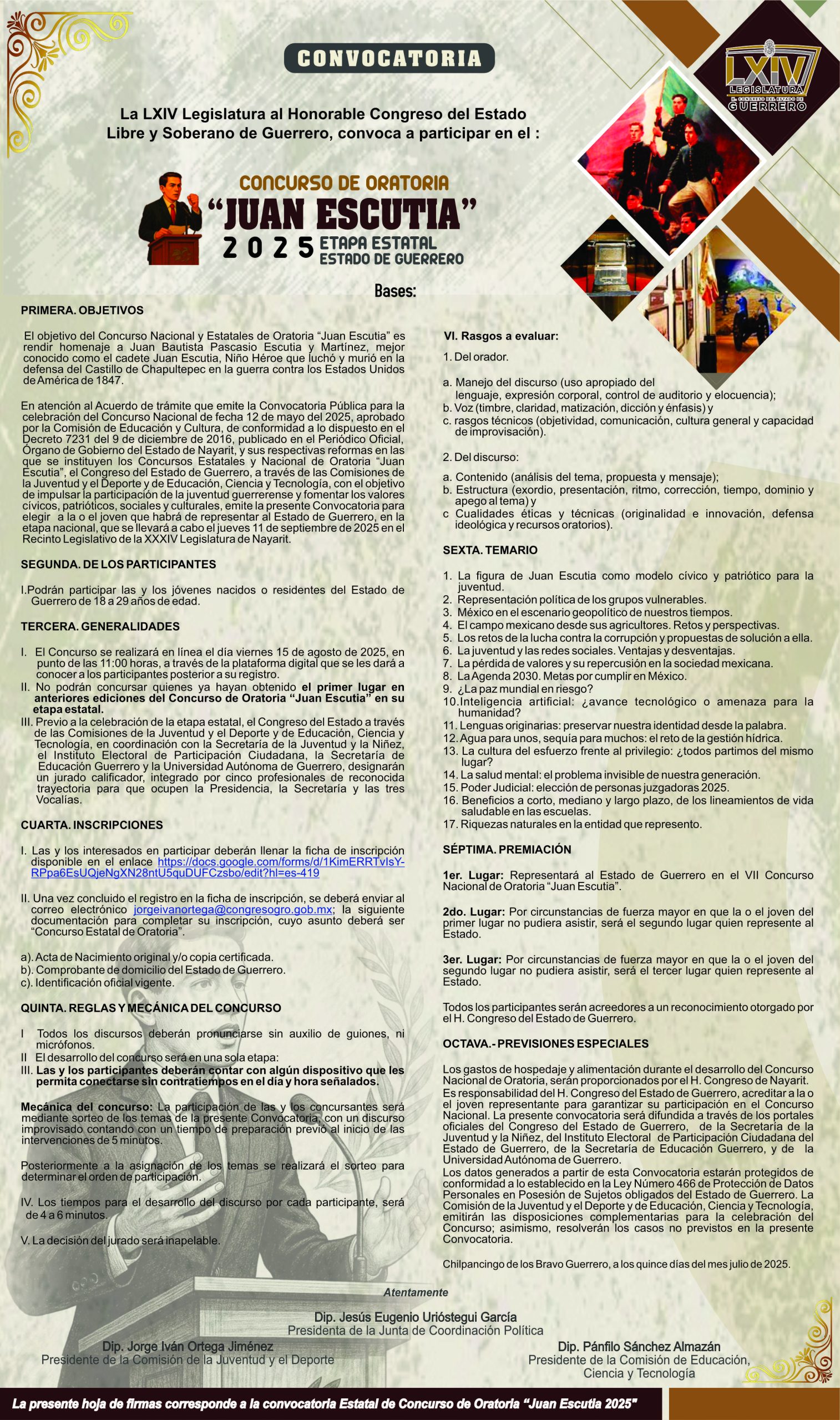 Concurso de Oratoria "Juan Escutia 2025" - Etapa estatal Guerrero