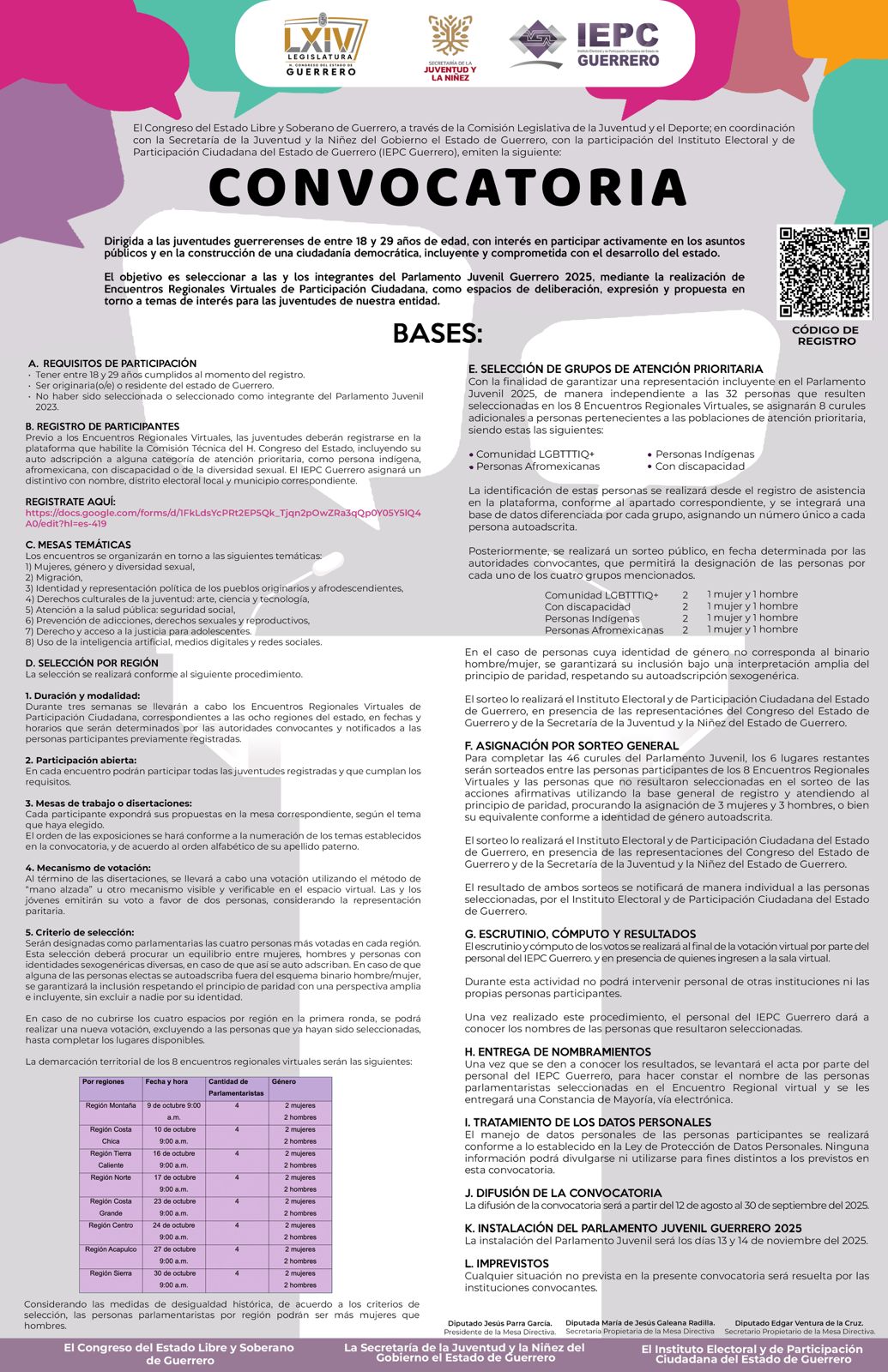 Convocatoria Parlamento Juvenil 2025